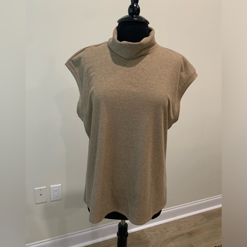Banana Republic Factory Ribbed Sleeveless Turtleneck Sweater | Size XL